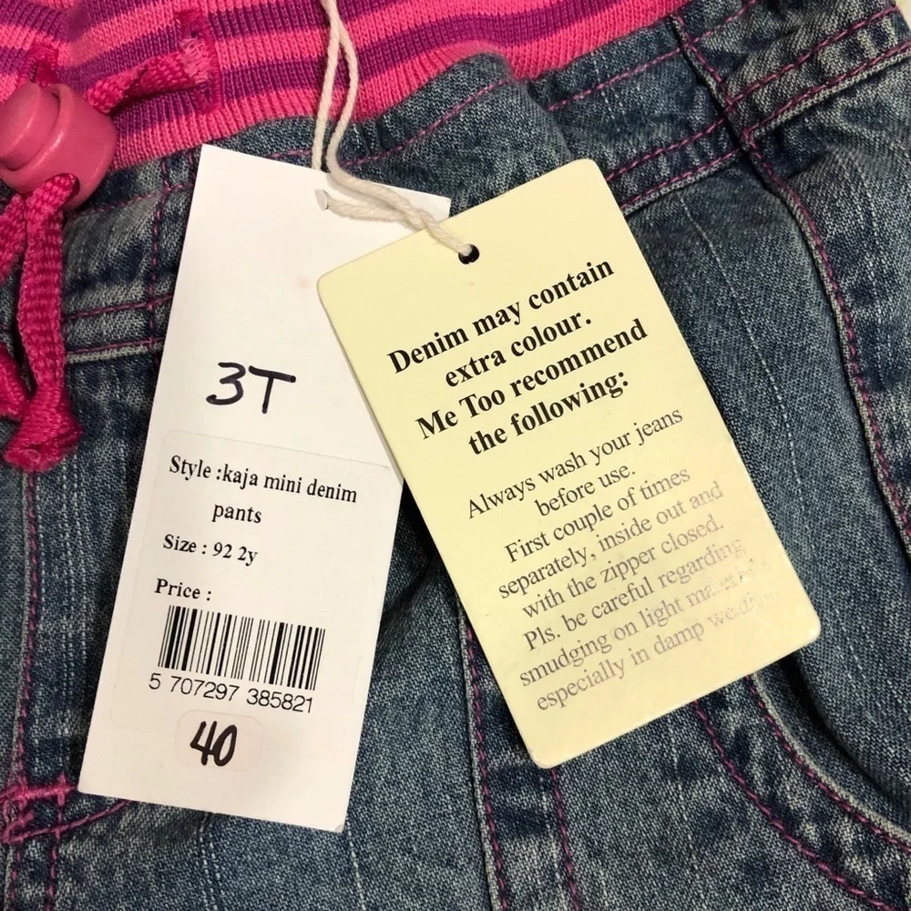 ME TOO-GIRL JEANS SIZE 2Y PINK & BLUE NWT